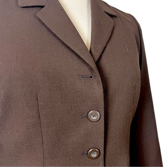 Mark Alexander Vintage Blazer Brown 100% Wool 4 Button Peak Lapel Women Size 14 - Picture 8 of 10